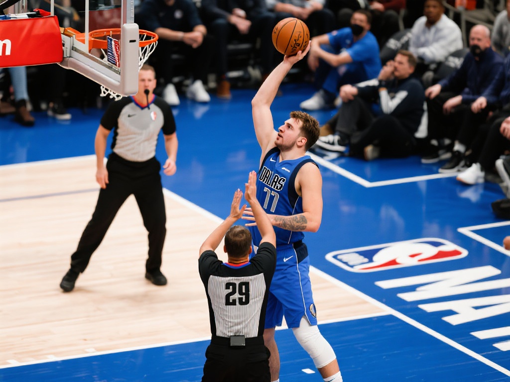 东契奇上篮引争议！边线裁判早已示意犯规，非补吹哨