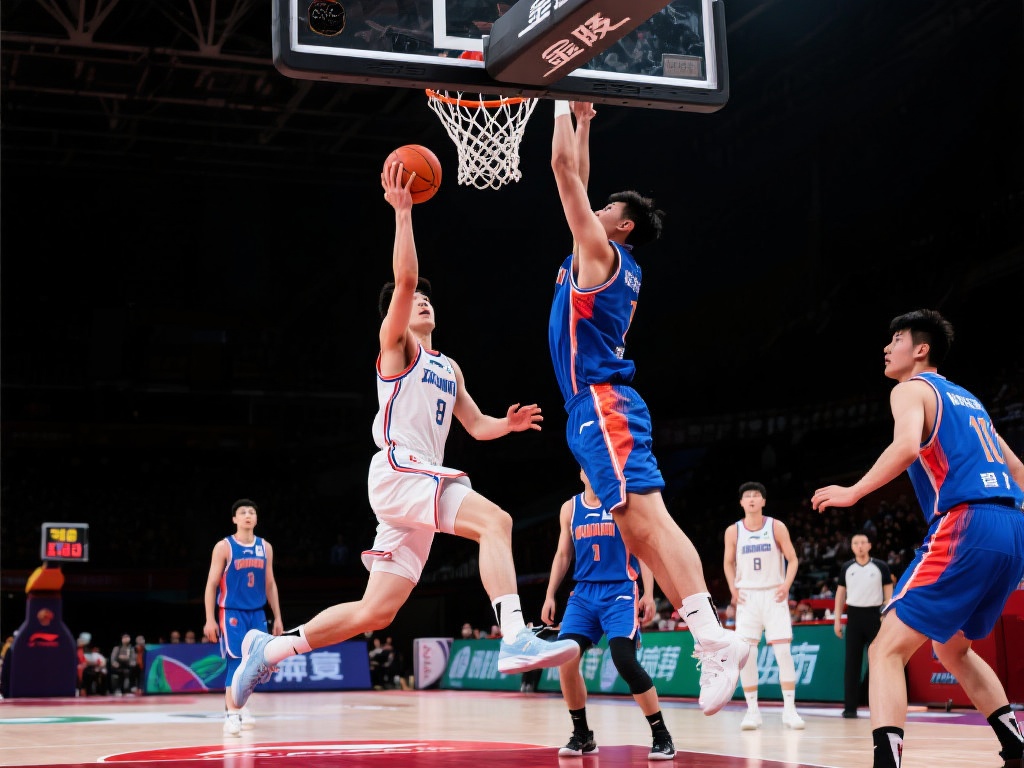 杨瀚森欧洲步突破上篮，余嘉豪隔扣霸气回应